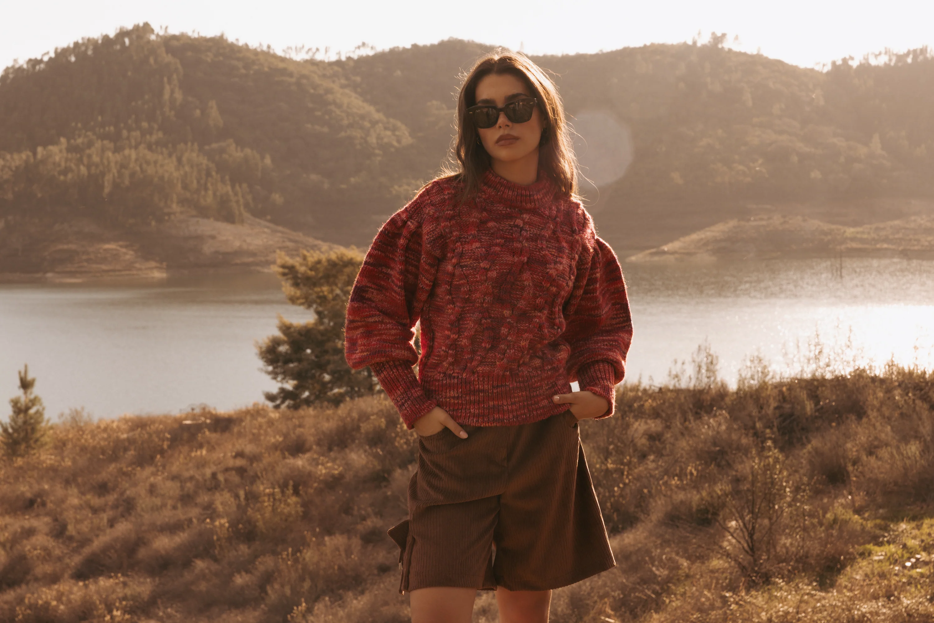 BRIXTON cable knit - PINK & BORDEAUX - Image 6
