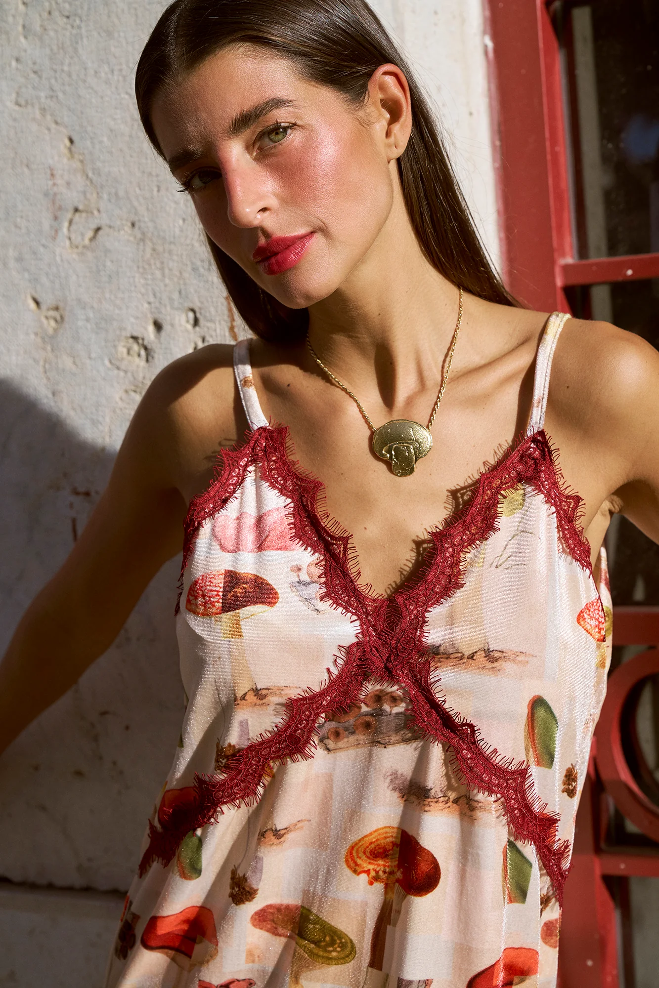 CARMO slip dress - MUSHROOMS - Image 4