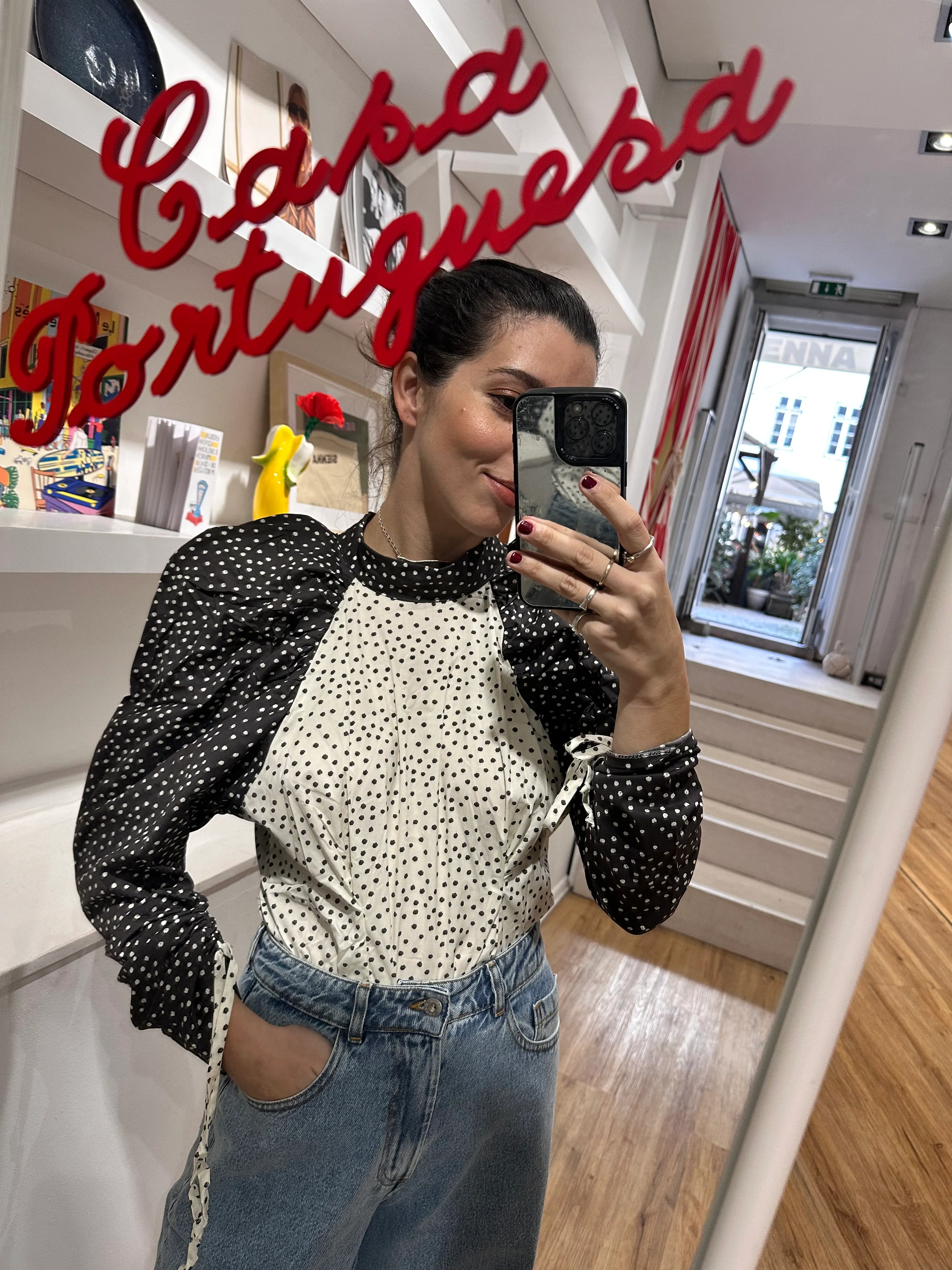 DEMI blouse - SMALL DOTS B&W - Image 5