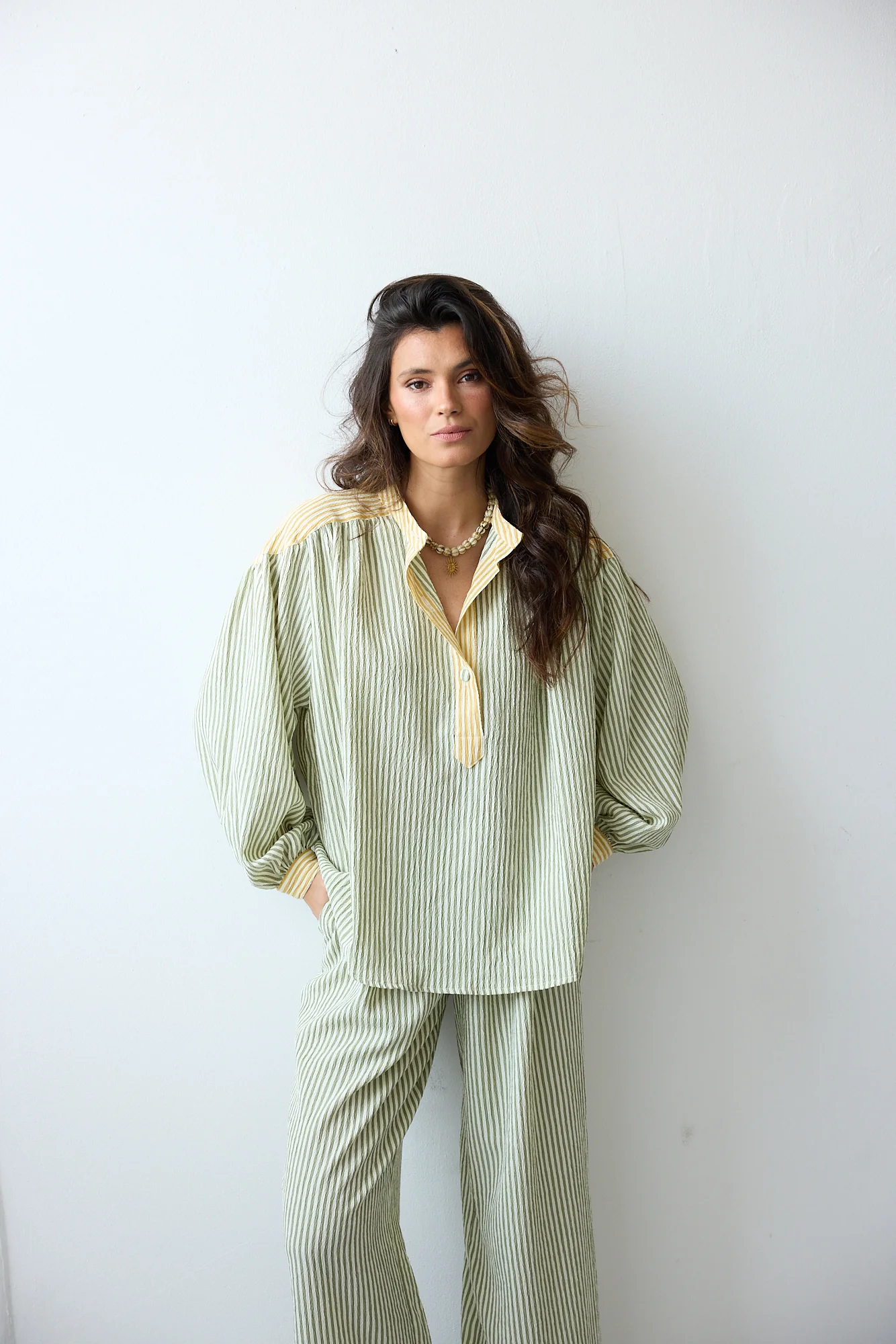 EMMA shirt - GREEN STRIPES - Image 3