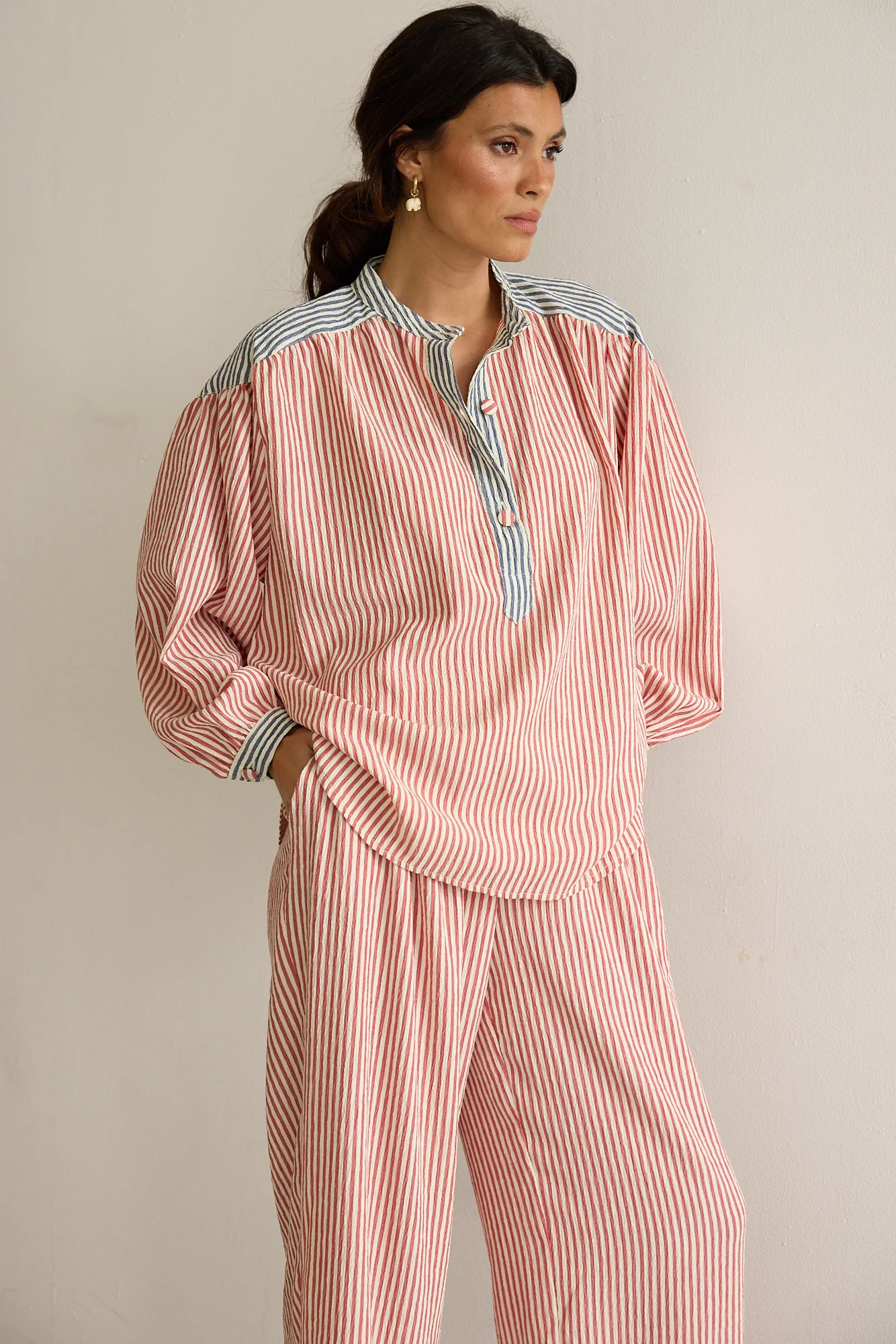 EMMA shirt - RED STRIPES - Image 4