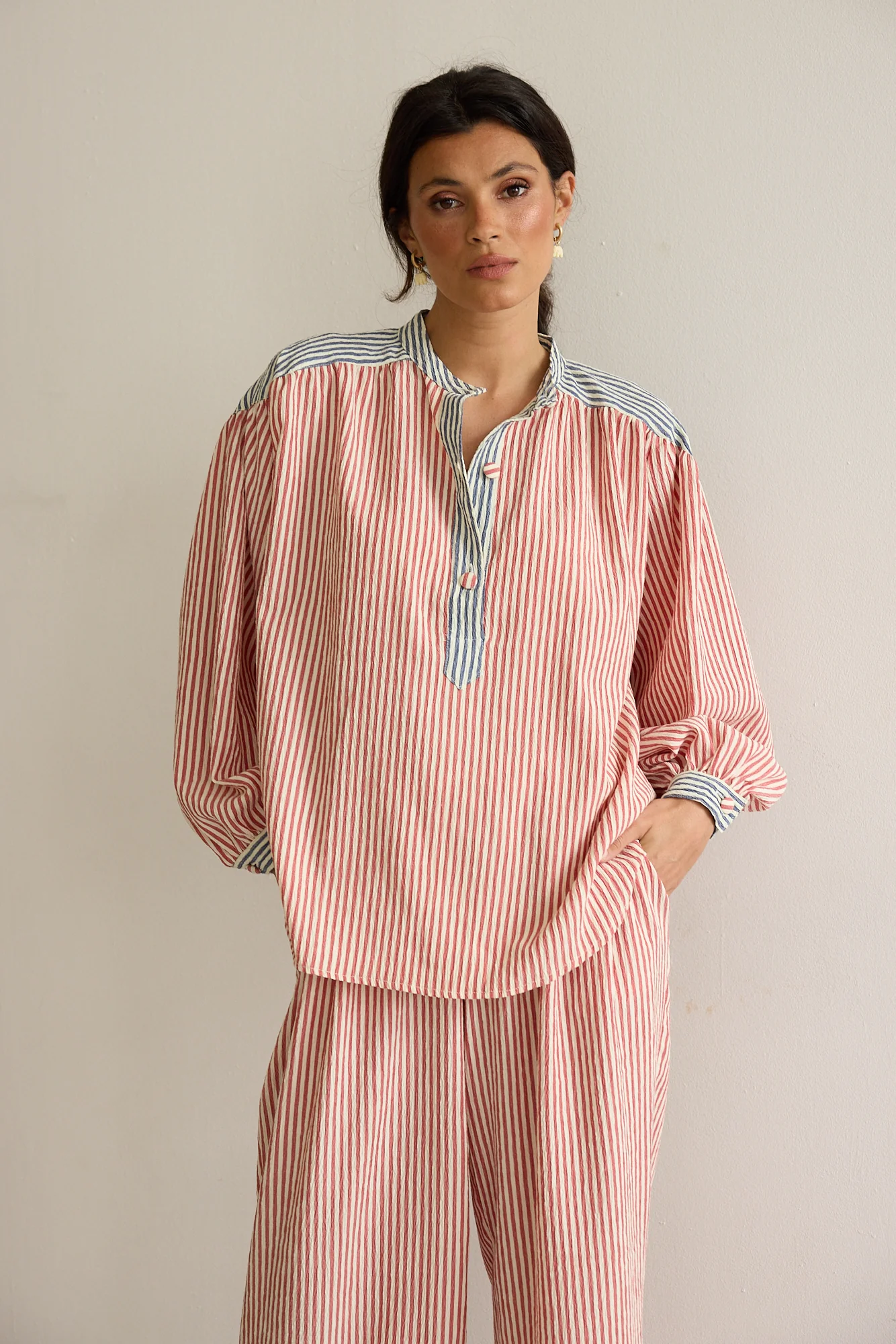 EMMA shirt - RED STRIPES - Image 5