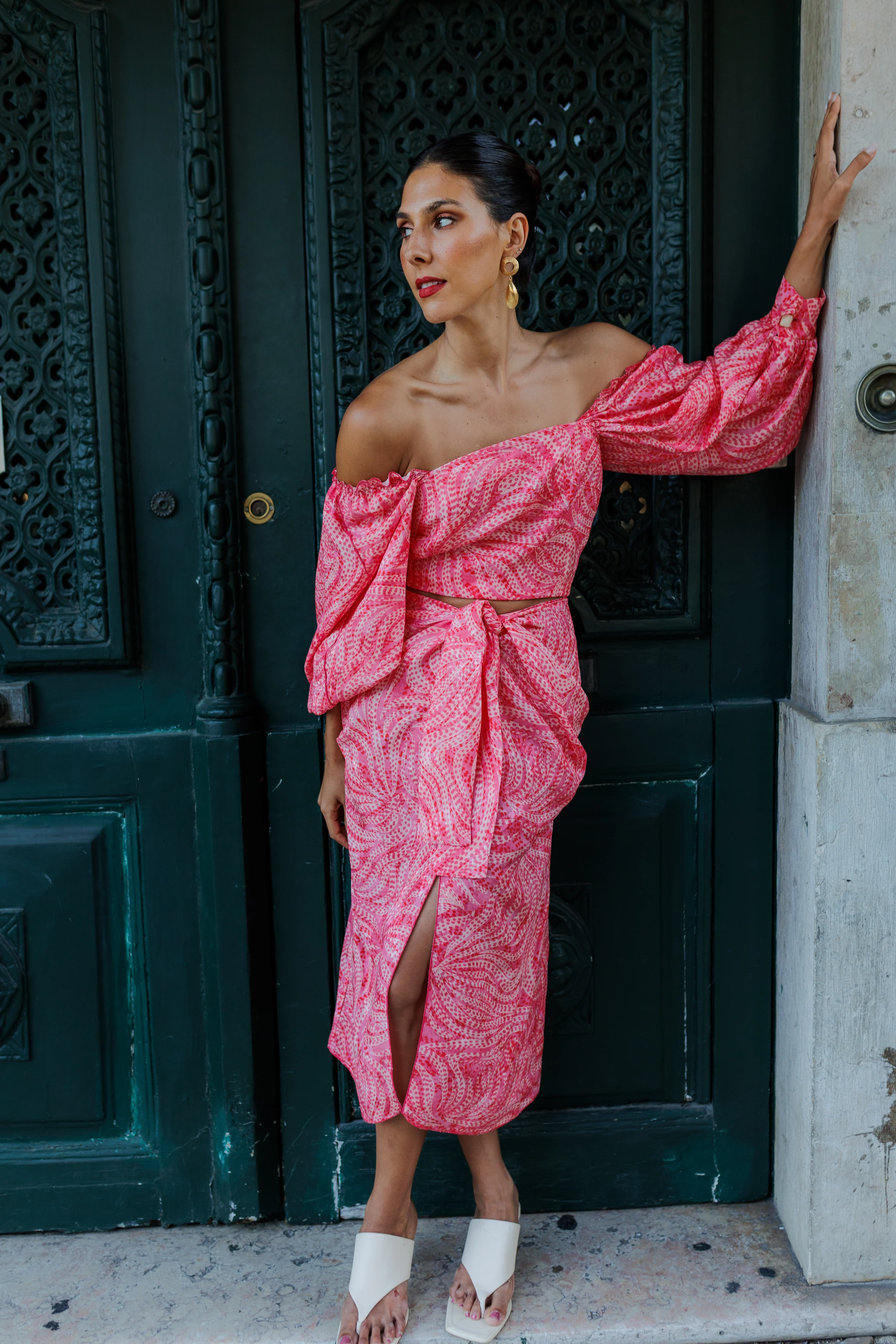 GUADALUPE skirt - PINK JACQUARD