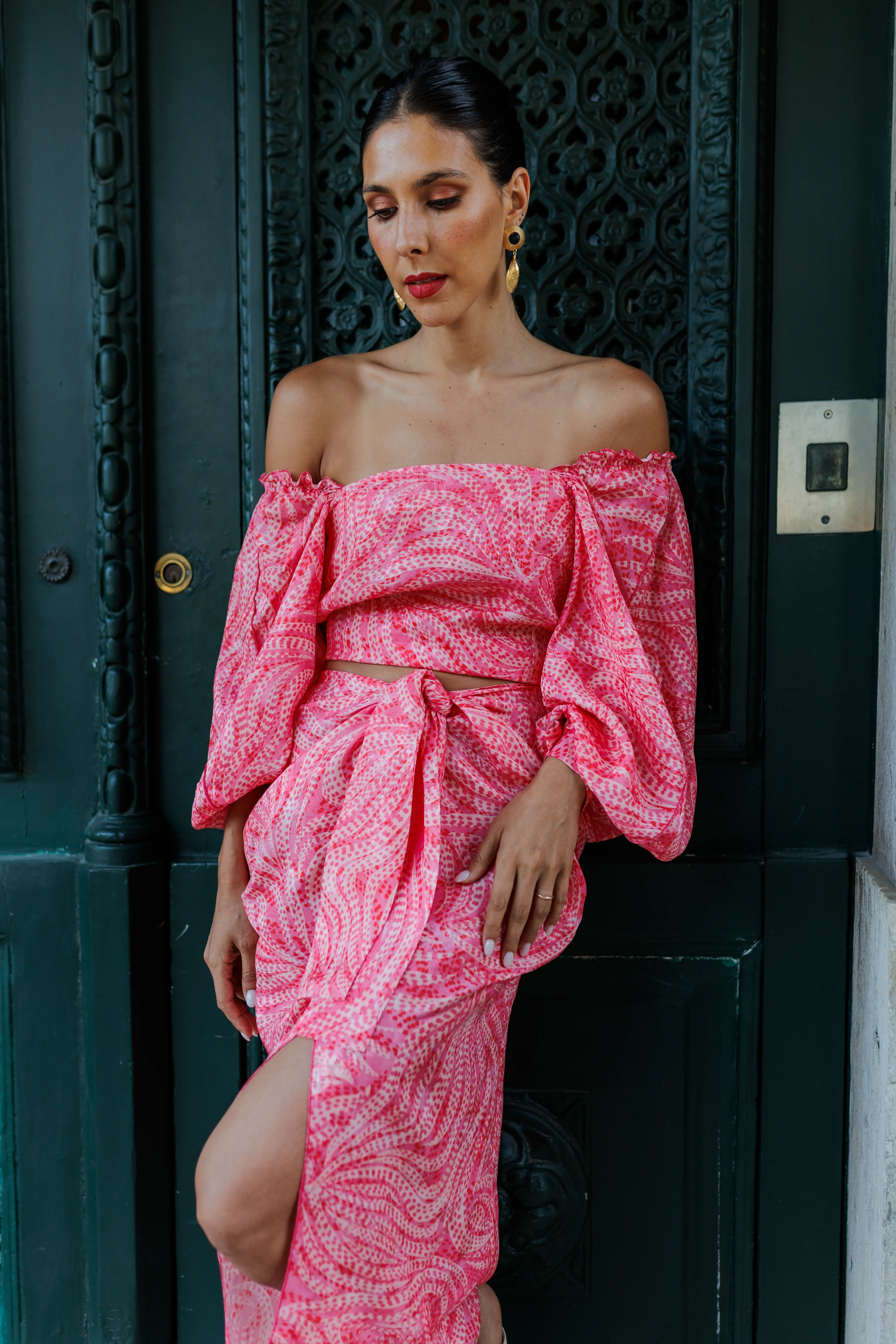 GUADALUPE skirt - PINK JACQUARD - Image 4