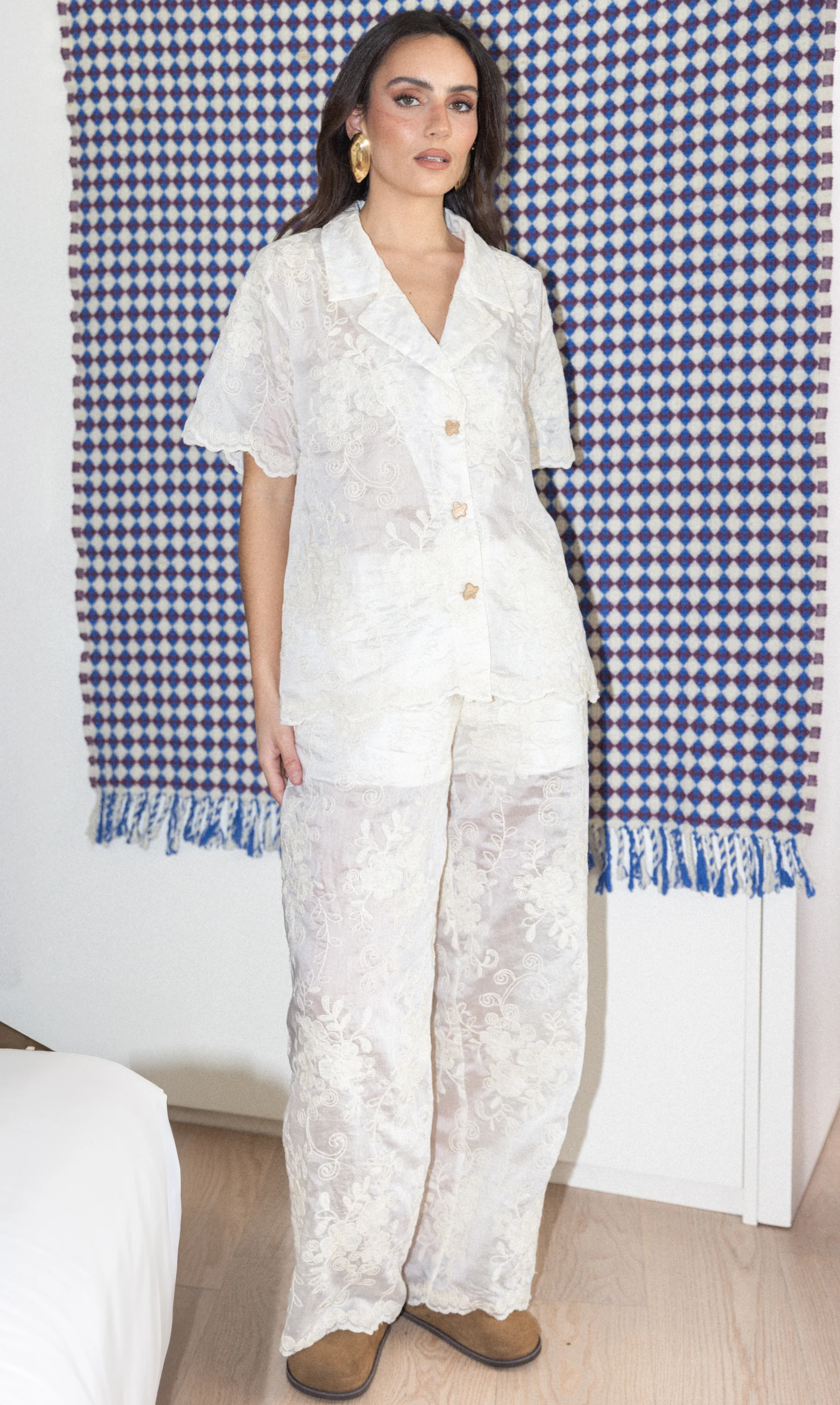 HELEN pants - WHITE EMBROIDERY - Image 3