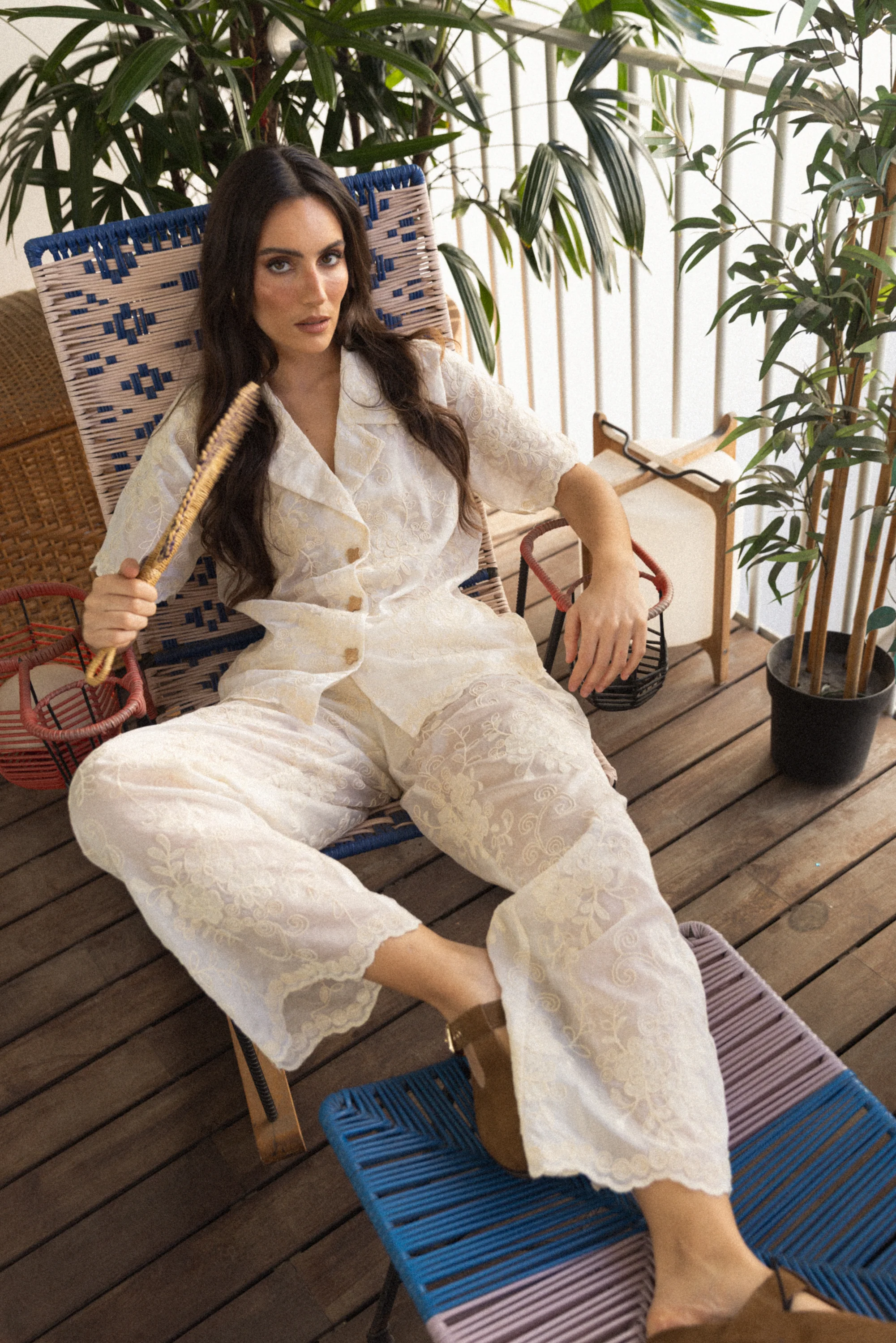 HELEN pants - WHITE EMBROIDERY - Image 4