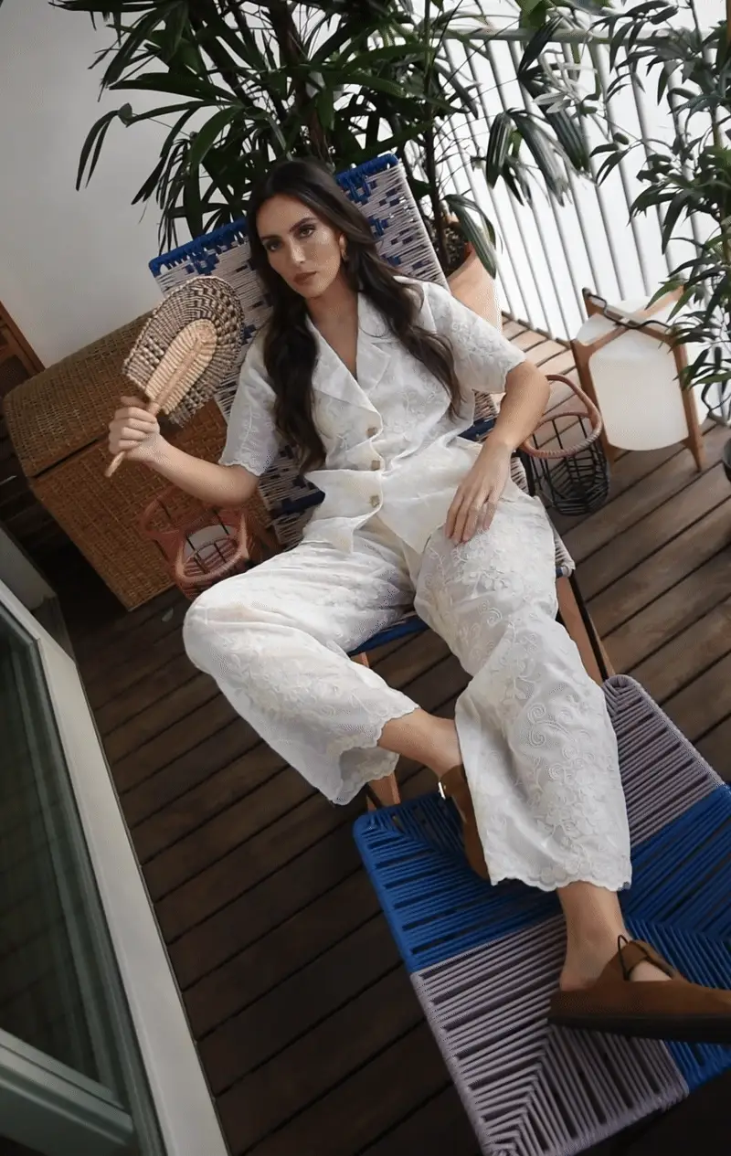 HELEN pants - WHITE EMBROIDERY - Image 6