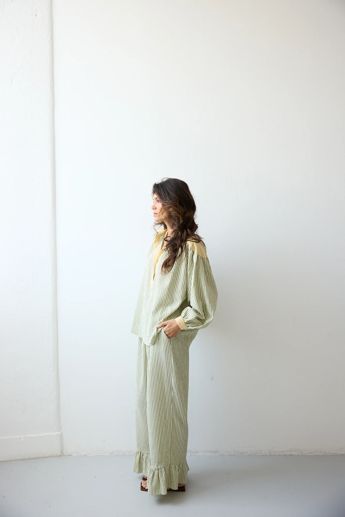 JOAN trousers - GREEN STRIPES - Image 3