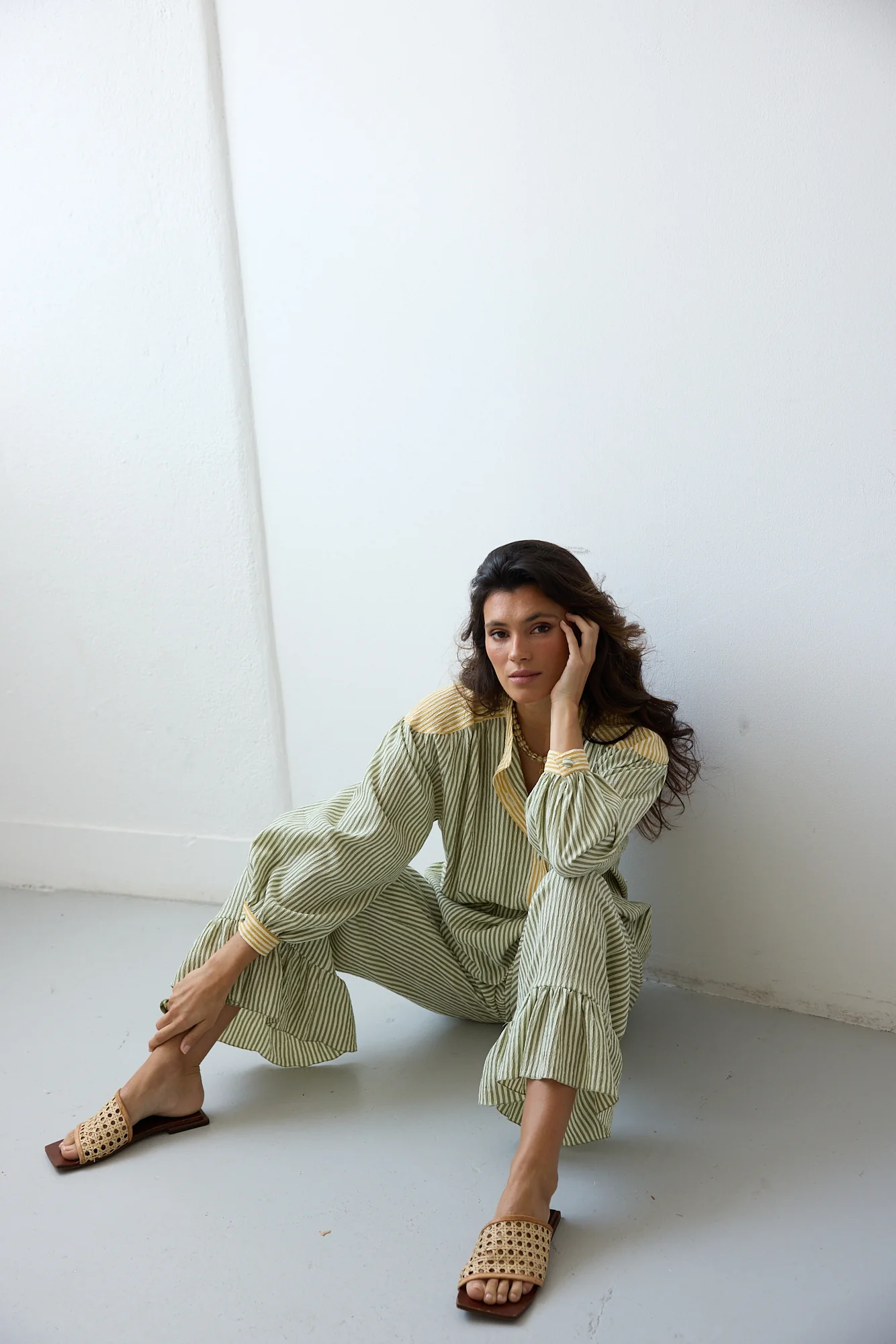 JOAN trousers - GREEN STRIPES - Image 4