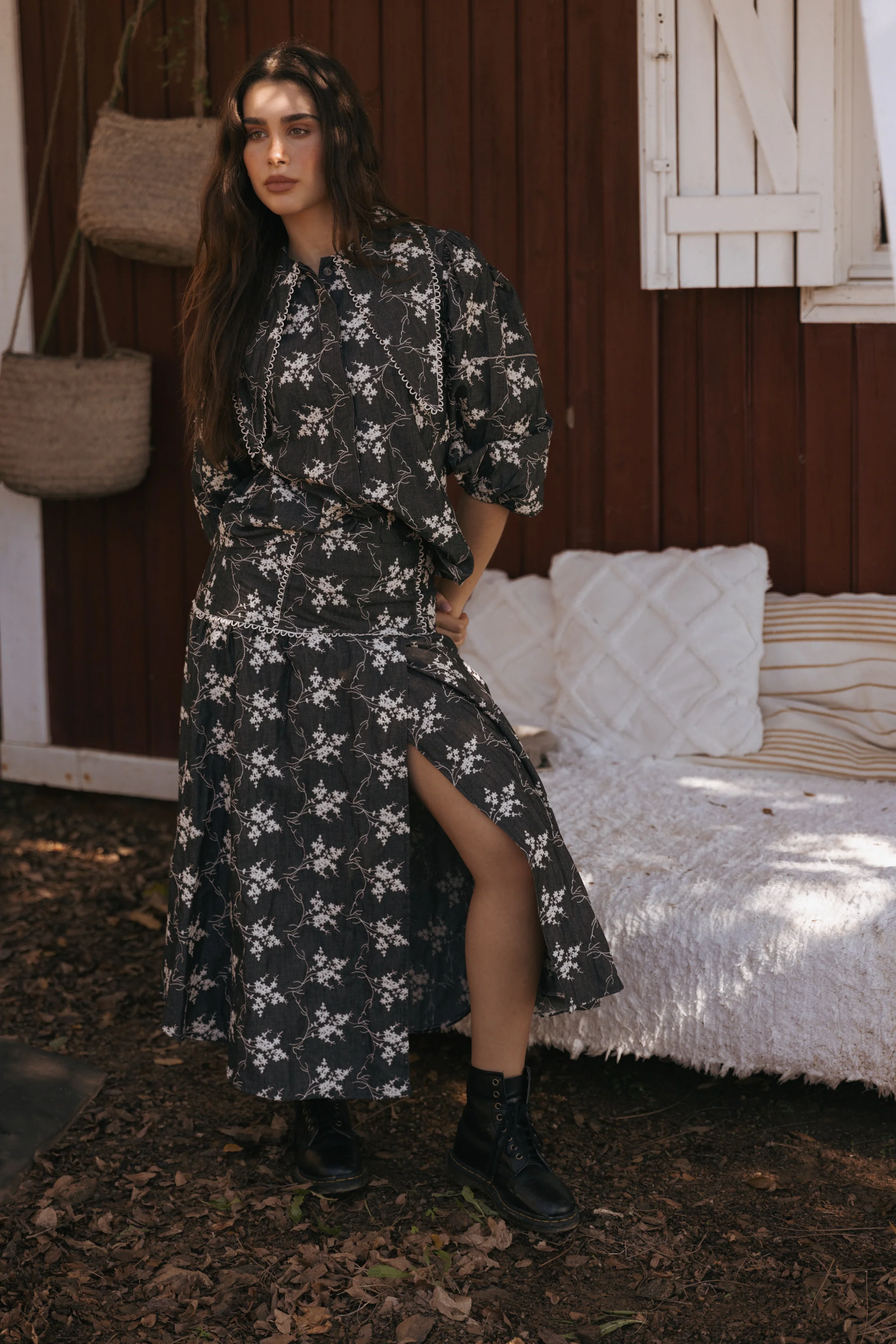 LAKE skirt - EMBROIDERED FLOWERS - Image 5