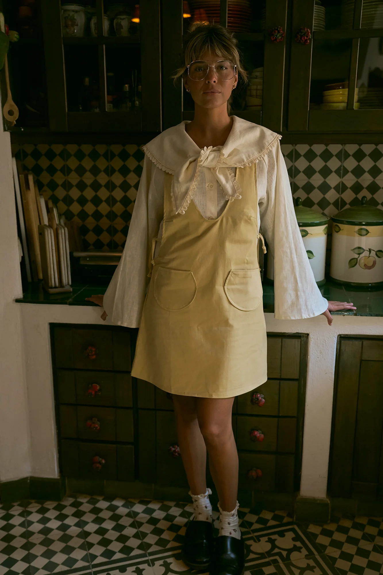 MENA short dress - PALE YELLOW - Image 4