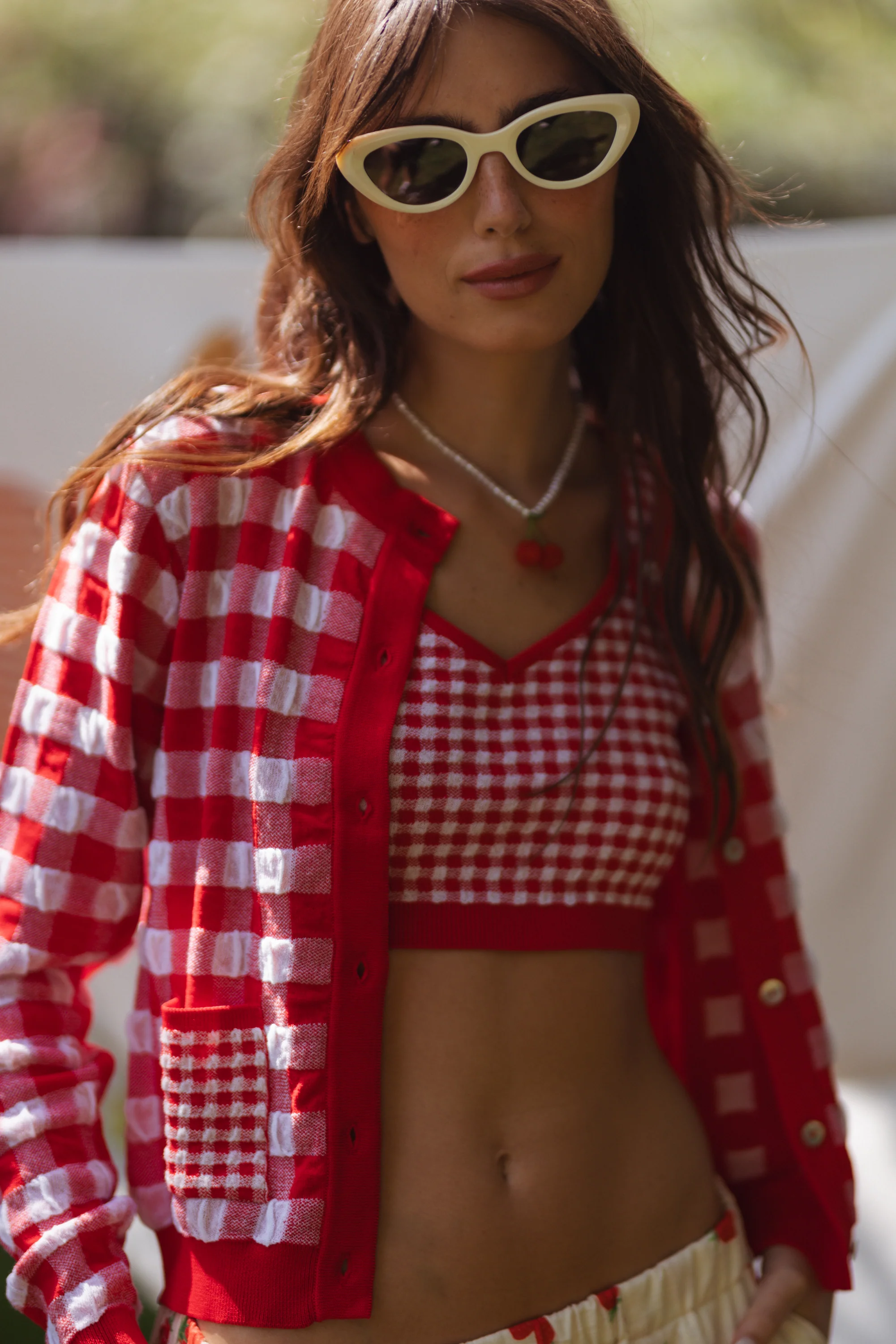 POPPY cardigan - RED VICHY - Image 6