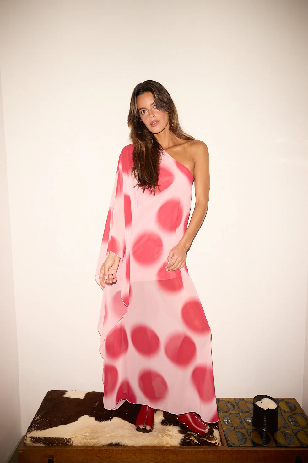 REGINA dress - PINK POLKA DOTS