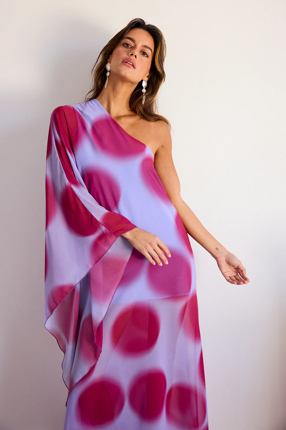 REGINA dress - PURPLE POLKA DOTS - Image 2