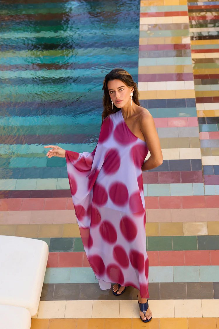 REGINA dress - PURPLE POLKA DOTS - Image 5