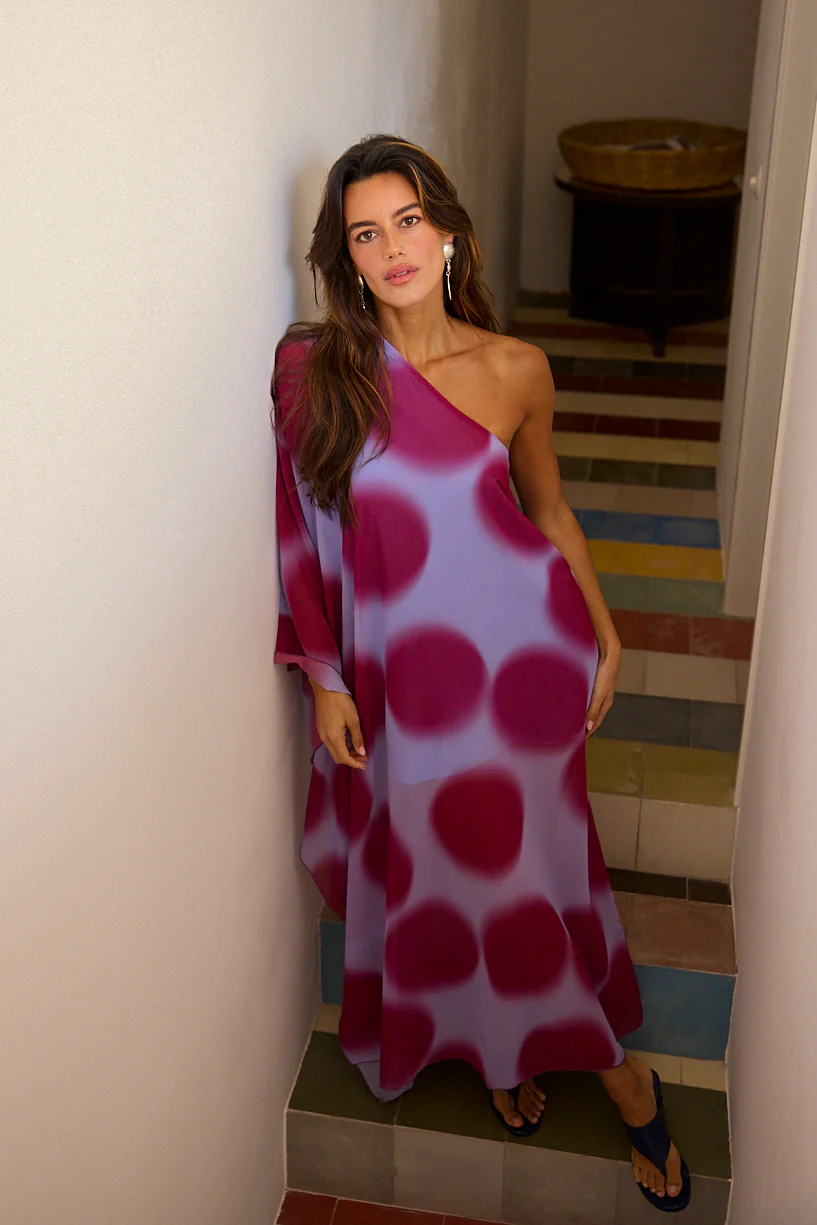 REGINA dress - PURPLE POLKA DOTS - Image 6