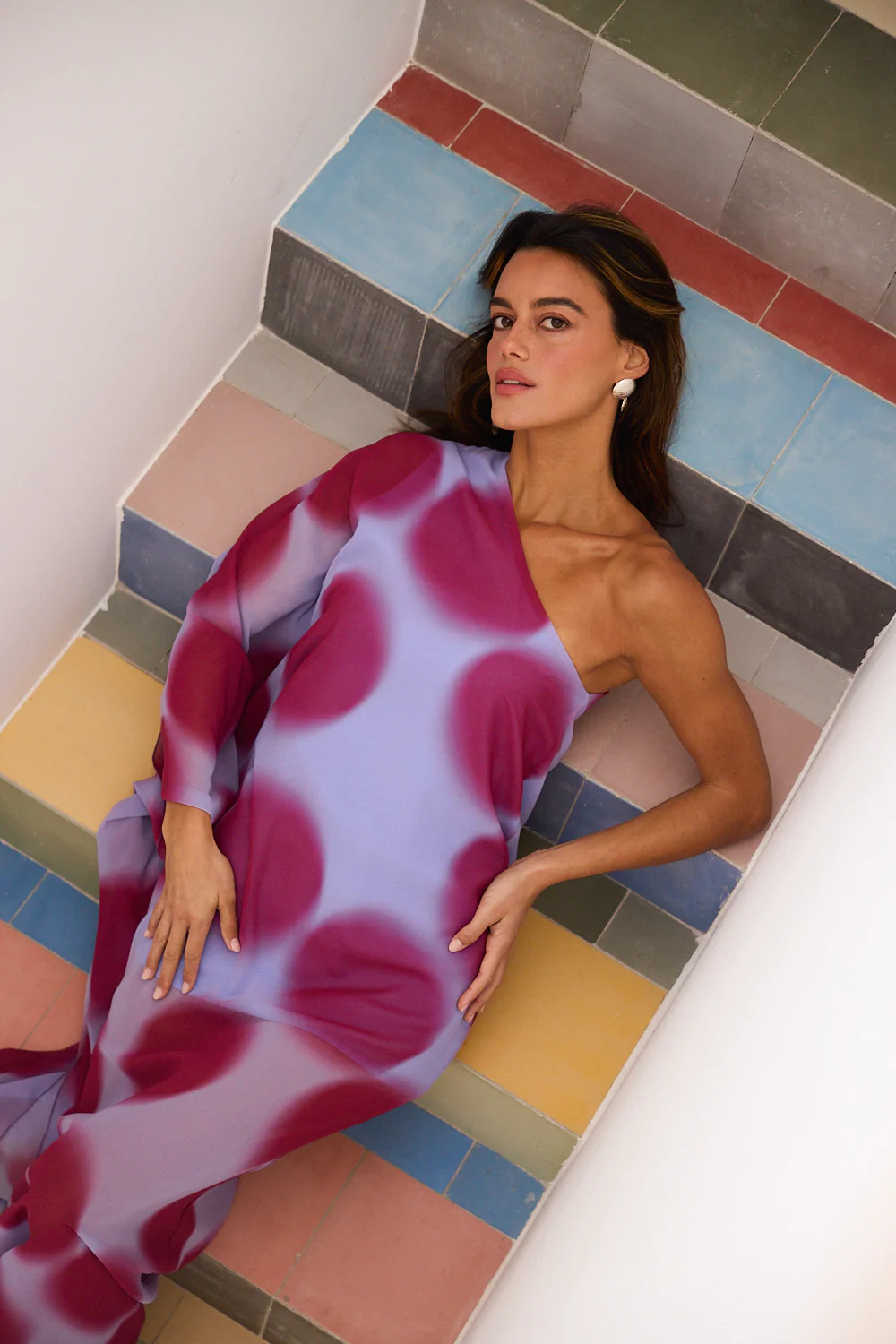 REGINA dress - PURPLE POLKA DOTS - Image 7