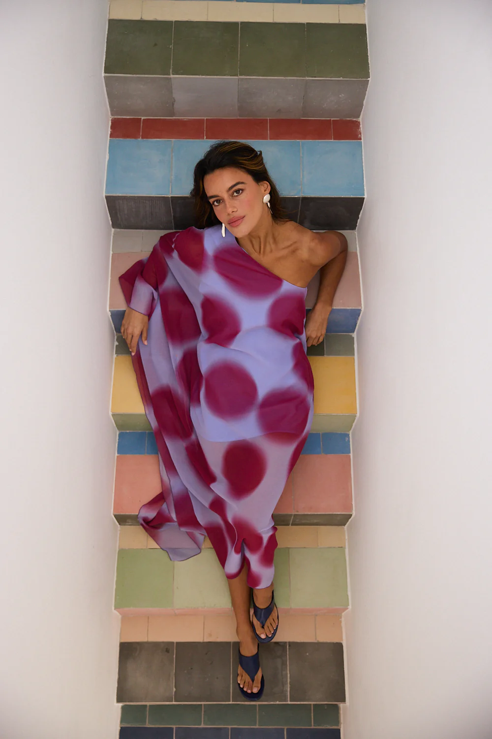 REGINA dress - PURPLE POLKA DOTS - Image 8