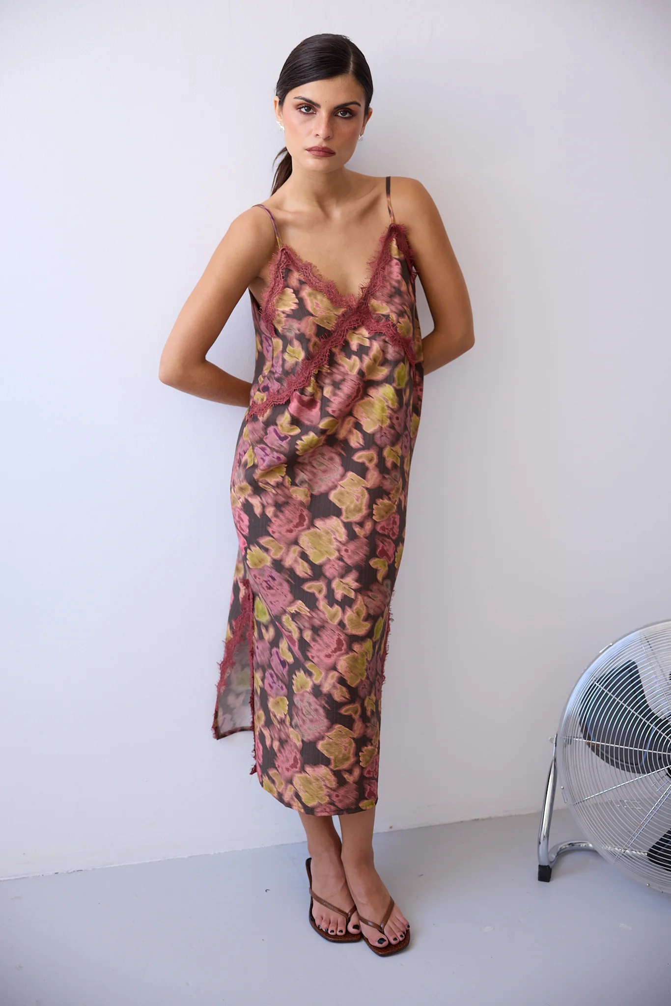 RUBY slip dress - BLURRED FLOWERS - Image 4