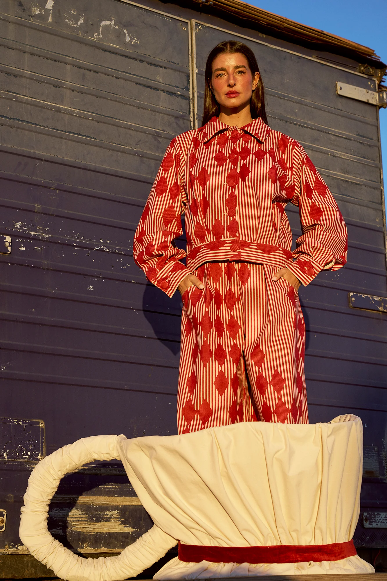 SANTANA pants - RED DIAMONDS - Image 4