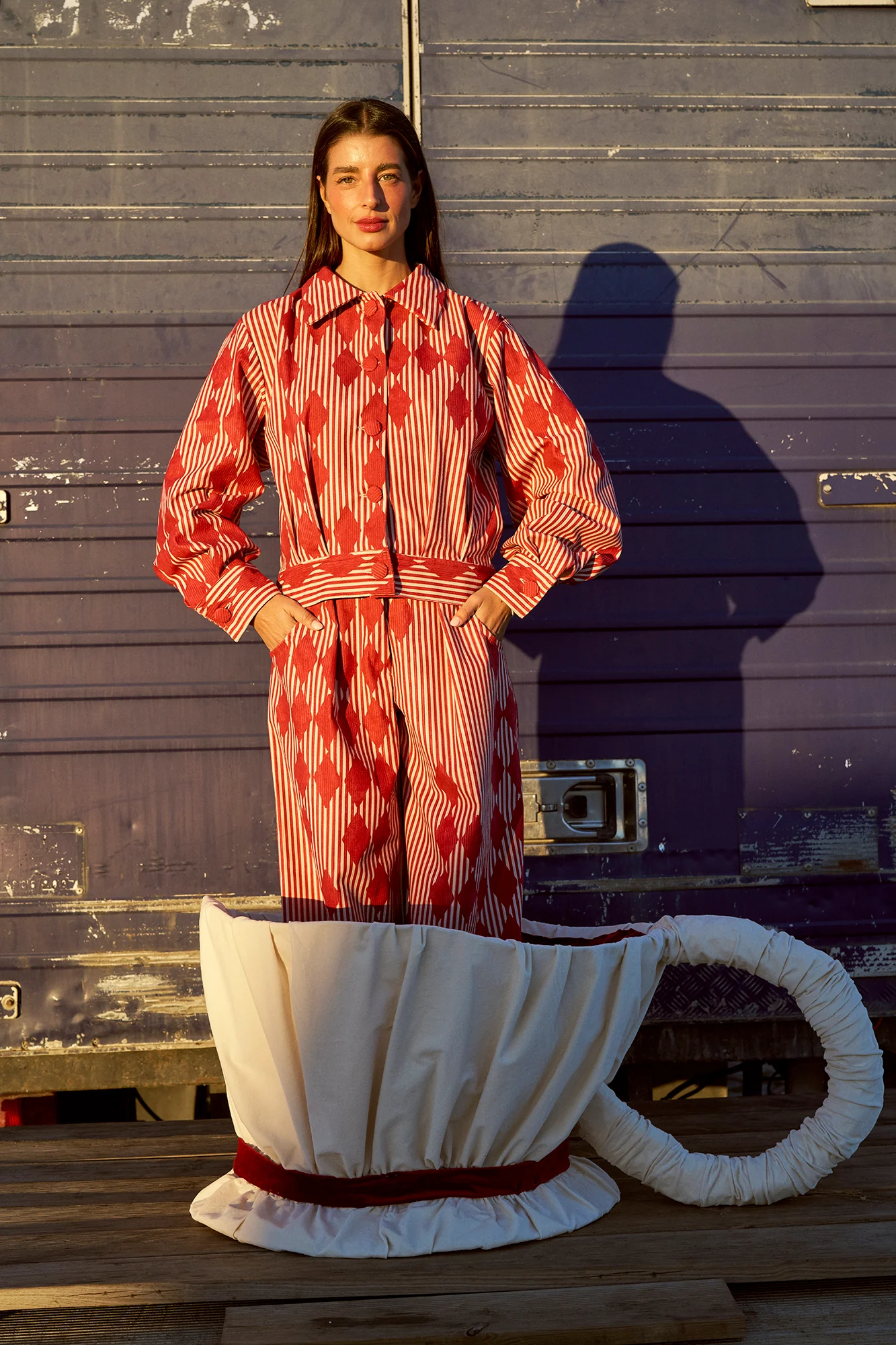 SANTANA pants - RED DIAMONDS - Image 5
