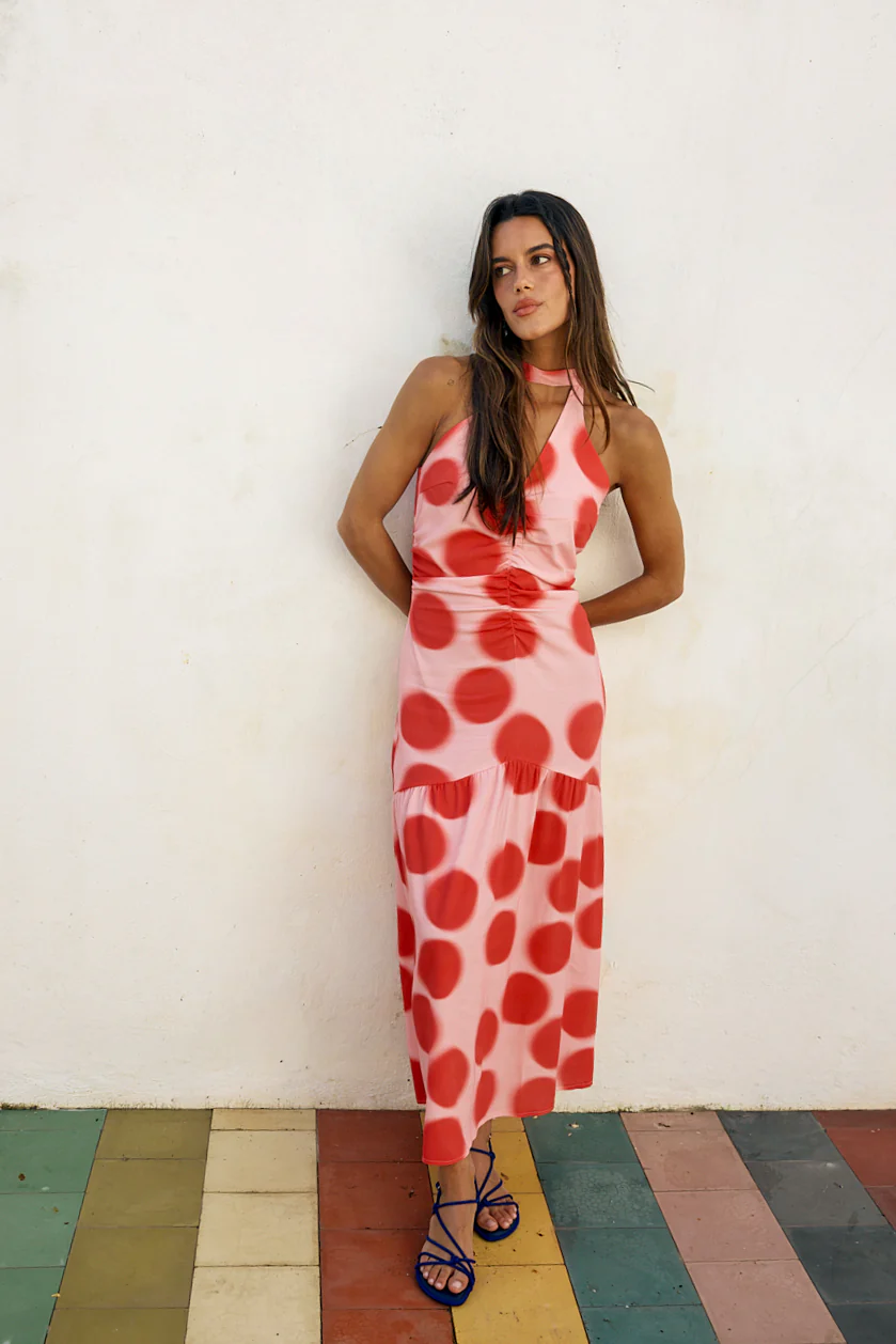SIMONNA dress - PINK POLKA DOTS - Image 2