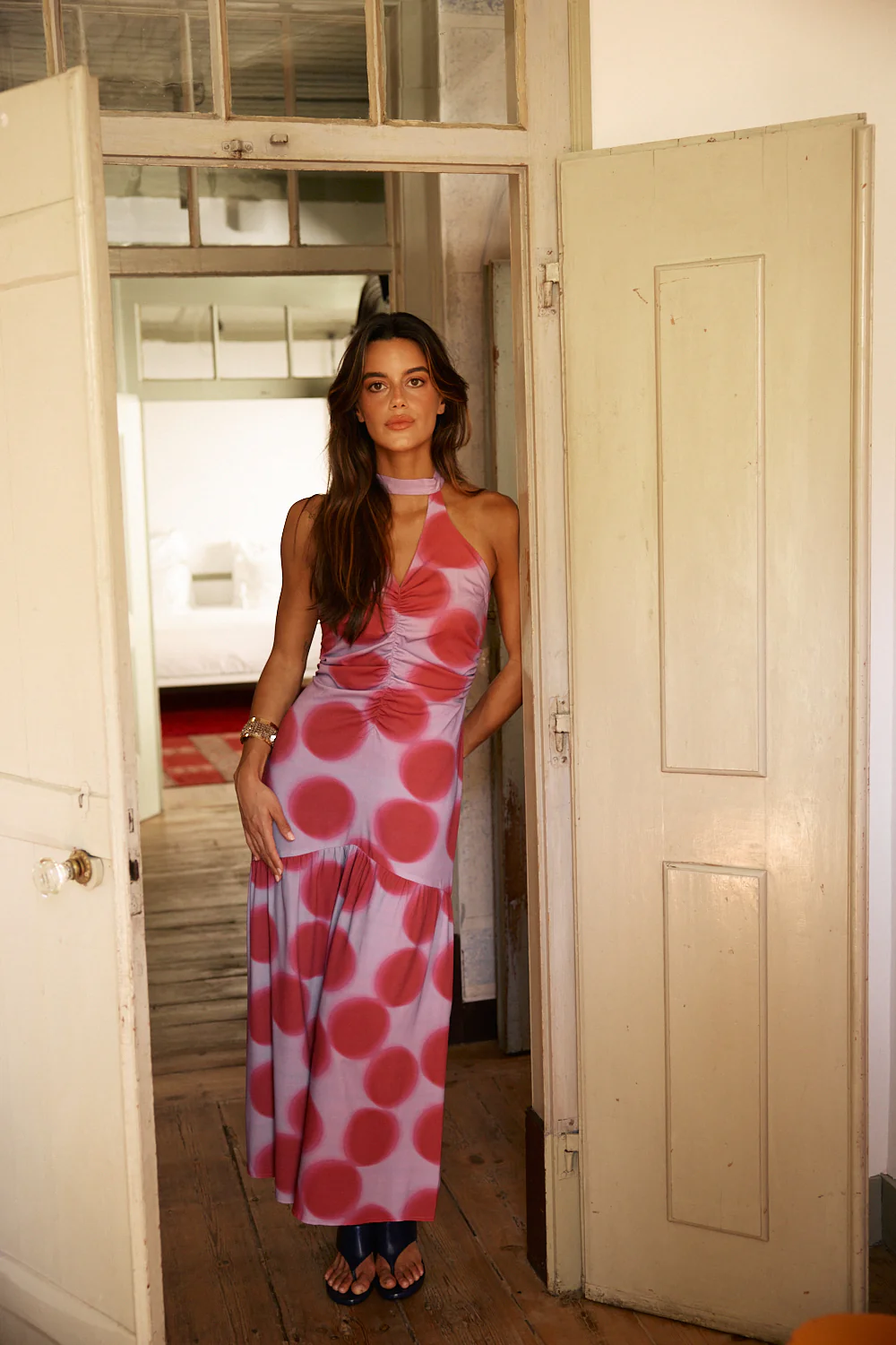 SIMONNA dress - PURPLE POLKA DOTS - Image 4
