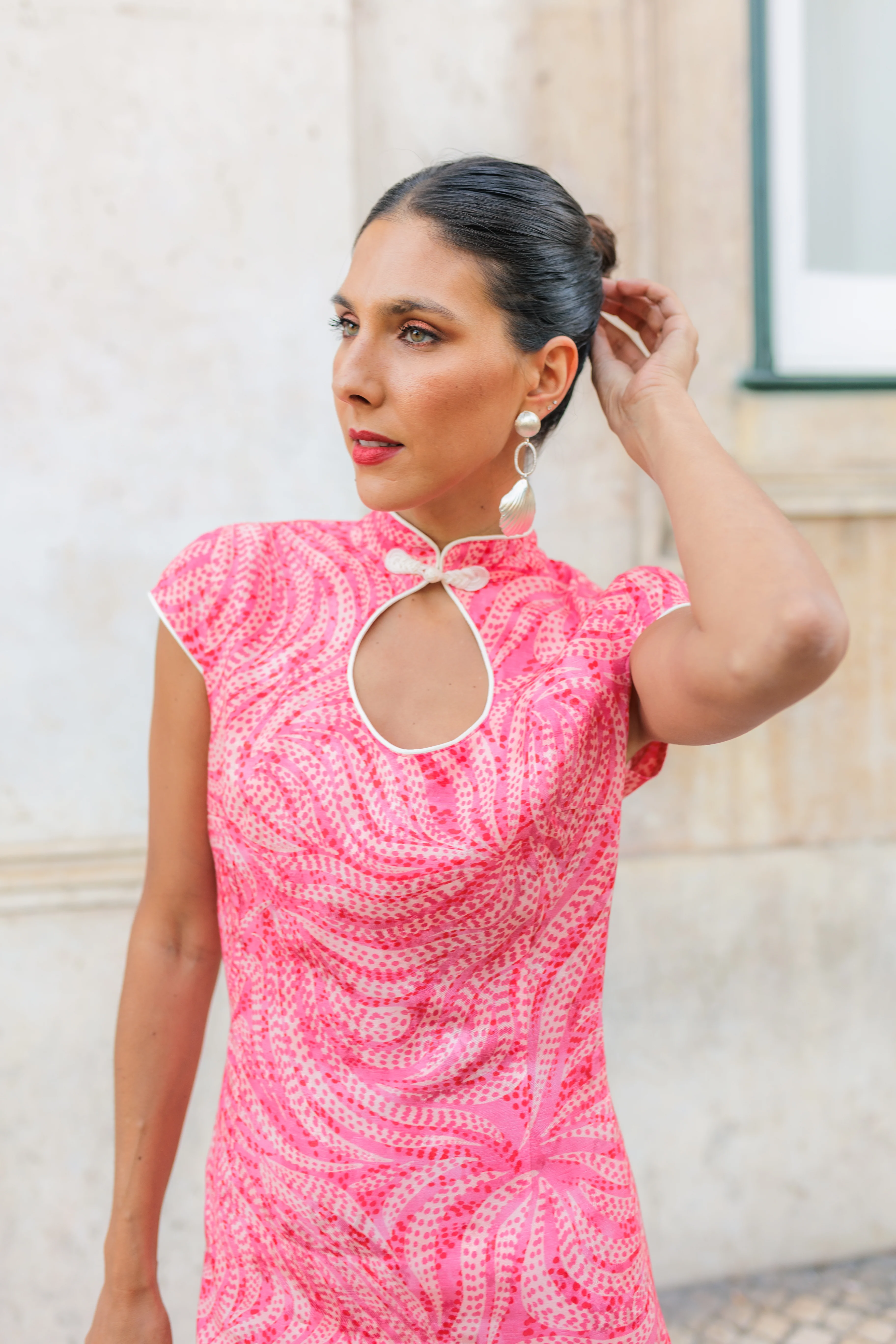 SOPHIE dress - PINK JAQUARD - Image 2