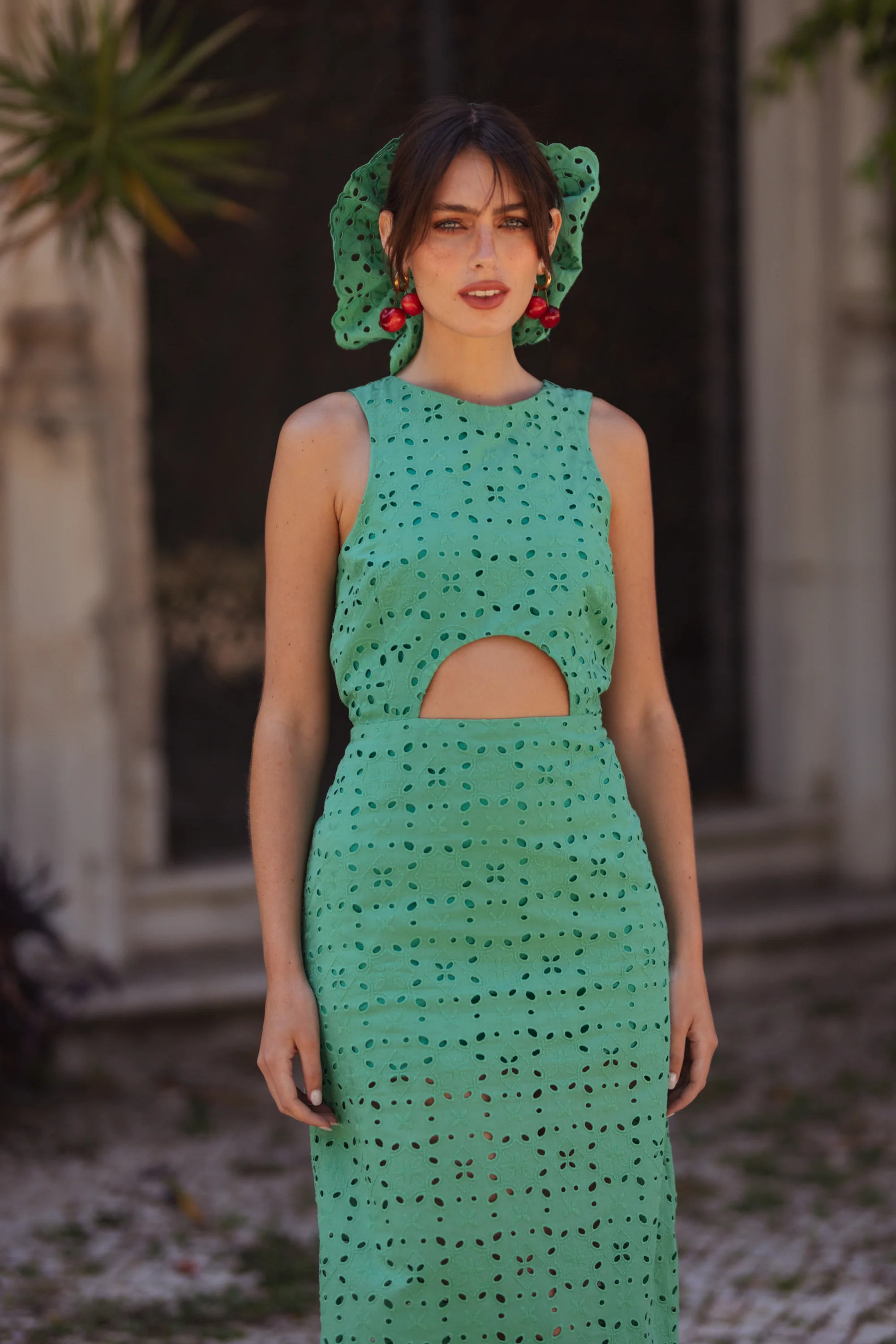 STELLA dress - GREEN LACE